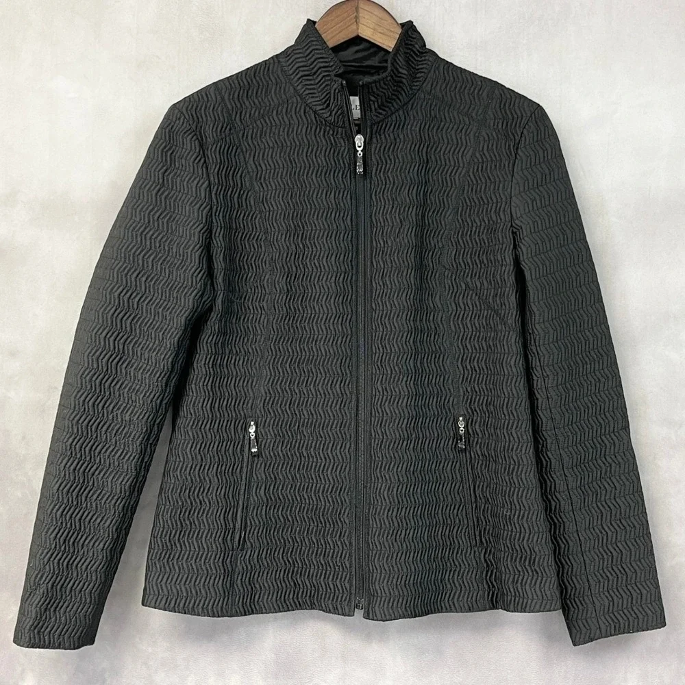 Pendleton Quilted Zip Up Jacket Women Medium Textured Coastal Heritage Elevated